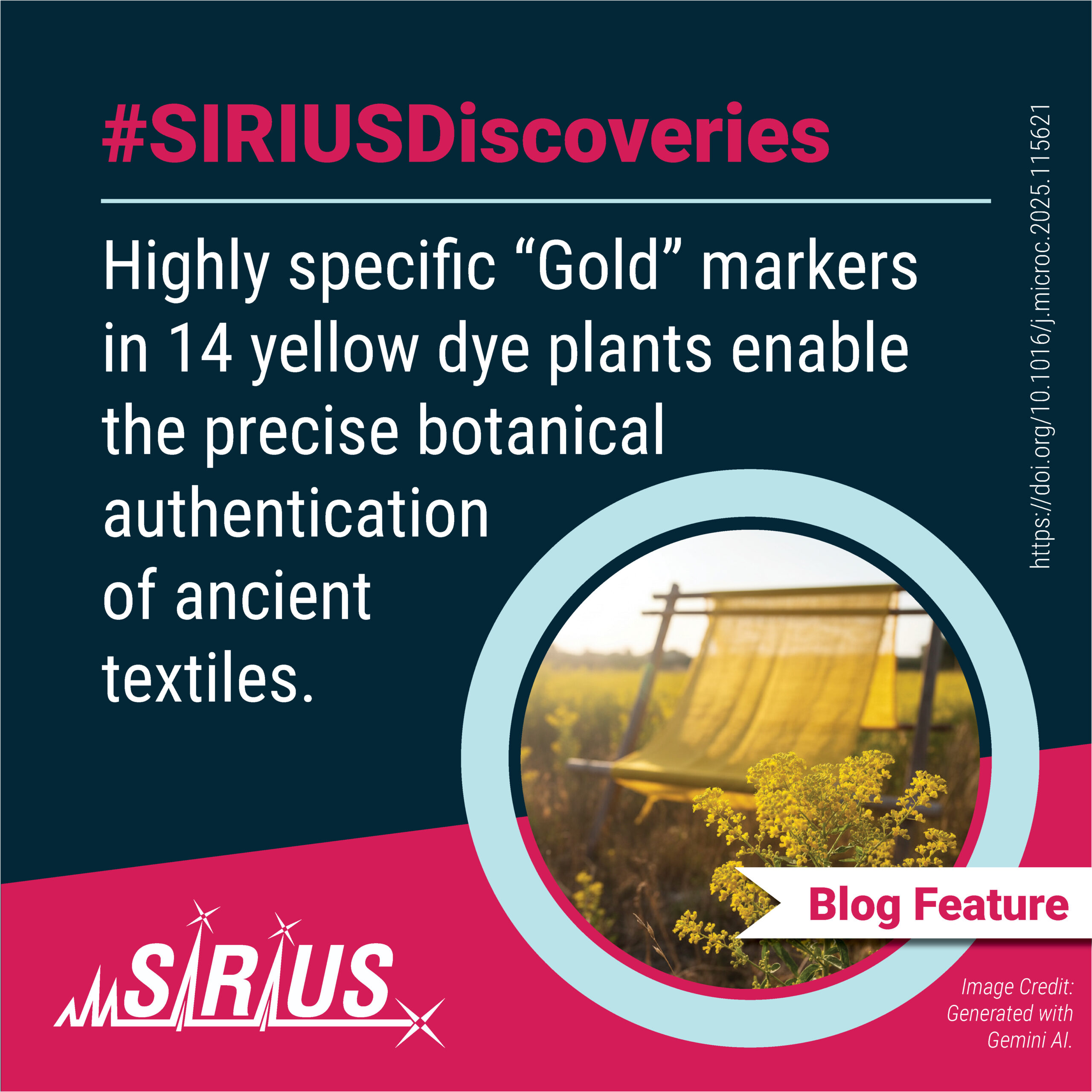 Highly specific "Gold" markers in 14 yellow dye plants enable the precise botanical authentication of ancient textiles.
